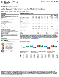 John Hancock Multimanager Lifestyle Moderate Portfolio investor fact sheet