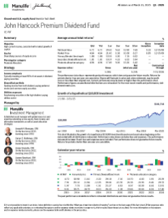 John Hancock Premium Dividend Fund investor fact sheet