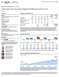 John Hancock Tax-Advantaged Dividend Income Fund investor fact sheet