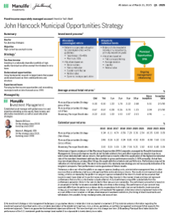 Municipal Opportunities Strategy investor fact sheet
