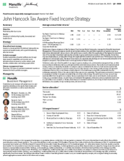 Tax Aware Fixed Income Strategy investor fact sheet