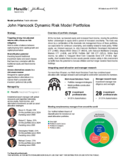 John Hancock Dynamic Risk Model Portfolio trade rationale