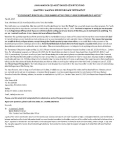 John Hancock CQS Asset Backed Securities Fund Repurchase Offer Notice for direct shareholders