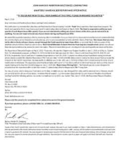 John Hancock Marathon Asset-Based Lending Fund repurchase offer notice for direct shareholders