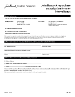 John Hancock repurchase authorization form for interval funds