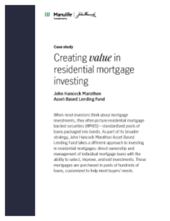 Residential mortgage investing case study