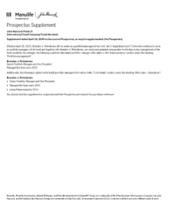 John Hancock Funds II  Fund Class NAV prospectus