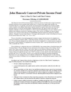 John Hancock Comvest Private Income Fund prospectus