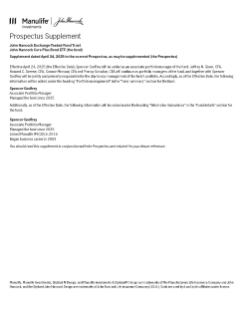 John Hancock Core Plus Bond ETF prospectus