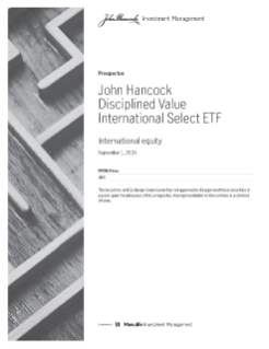 John Hancock Disciplined Value International Select ETF prospectus