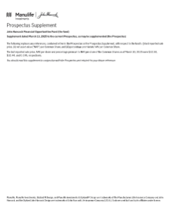 John Hancock Financial Opportunities Fund prospectus
