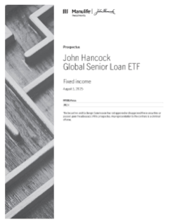John Hancock Global Senior Loan ETF prospectus