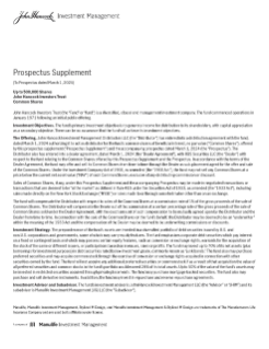 John Hancock Investors Trust Fund prospectus