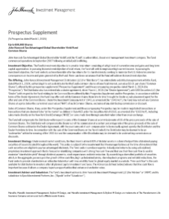 John Hancock John Hancock Tax-Advantaged Global Shareholder Yield Fund prospectus