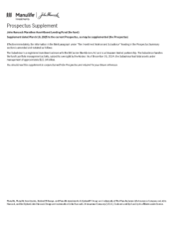 John Hancock Marathon Asset-Based Lending Fund Prospectus