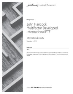 John Hancock Multifactor Developed International ETF prospectus