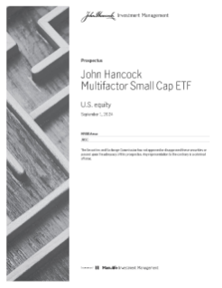 John Hancock Multifactor Small Cap ETF prospectus