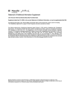 John Hancock CQS Asset Backed Securities Fund SAI
