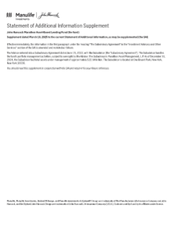 John Hancock Marathon Asset-Based Lending Fund SAI