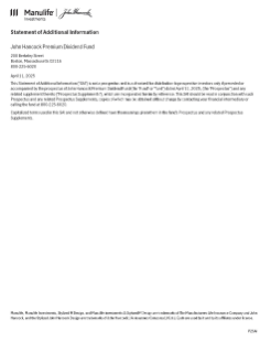 John Hancock Premium Dividend Fund SAI