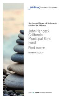 John Hancock California Municipal Bond Fund semiannual report