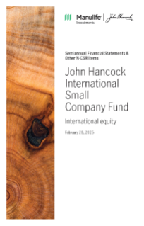 John Hancock International Small Company Fund semiannual report