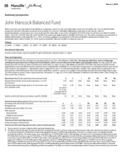 John Hancock Balanced Fund summary prospectus
