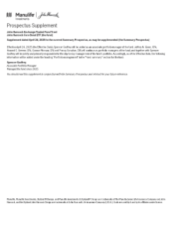 John Hancock Core Bond ETF summary prospectus