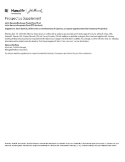 John Hancock Corporate Bond ETF summary prospectus