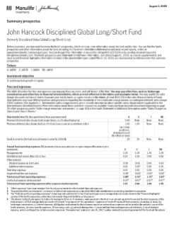 John Hancock Disciplined Global Long/Short Fund summary prospectus