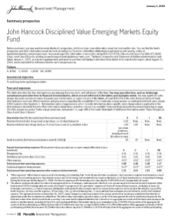 John Hancock Disciplined Value Emerging Markets Equity Fund summary prospectus