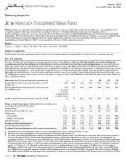 John Hancock Disciplined Value Fund summary prospectus