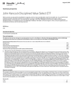 John Hancock Disciplined Value Select ETF summary prospectus
