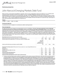 John Hancock Emerging Markets Debt Fund summary prospectus