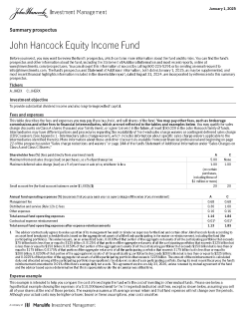 John Hancock Equity Income Fund summary prospectus