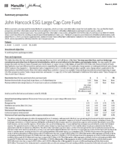 John Hancock ESG Large Cap Core Fund summary prospectus