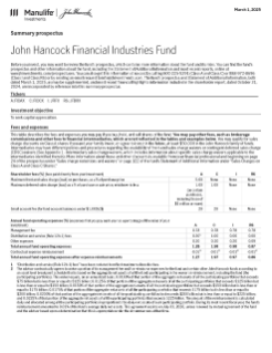 John Hancock Financial Industries Fund summary prospectus