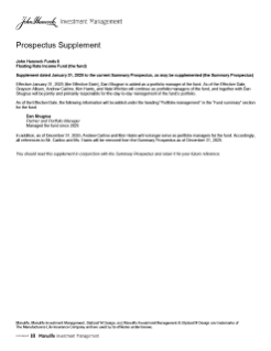 John Hancock Floating Rate Income Fund summary prospectus