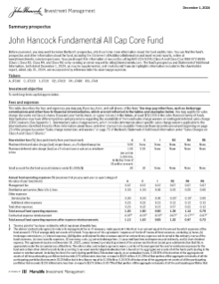 John Hancock Fundamental All Cap Core Fund summary prospectus