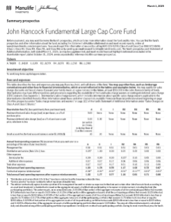 John Hancock Fundamental Large Cap Core Fund summary prospectus
