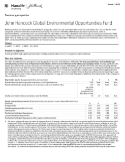 John Hancock Global Environmental Opportunities Fund summary prospectus