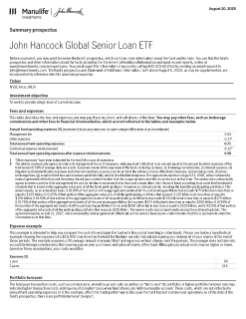 John Hancock Global Senior Loan ETF summary prospectus