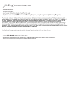 John Hancock Global Shareholder Yield Fund summary prospectus