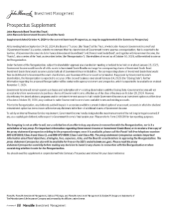 John Hancock Government Income Fund summary prospectus