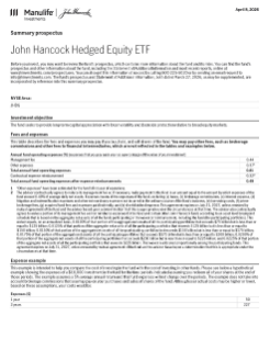 John Hancock Hedged Equity ETF summary prospectus