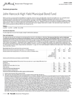 John Hancock High Yield Municipal Bond Fund summary prospectus