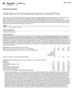 John Hancock International Dynamic Growth summary prospectus