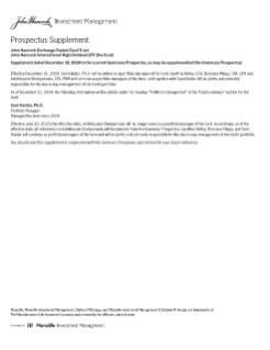 John Hancock International High Dividend ETF Summary Prospectus 