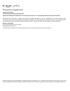 John Hancock International Small Company Fund summary prospectus