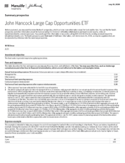 John Hancock Large Cap Opportunities ETF summary prospectus